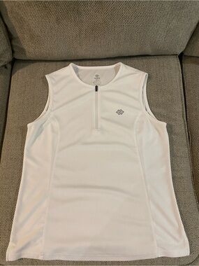 Zone3 Women's White Sleeveless Zip-Front Tank Top